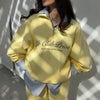 Half-zip Lapel-collar Loose-fit Hoodie