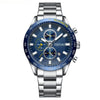 Mens Waterproof Steel-band Six-hand Watch