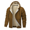 Casual Hoodies For Men Heavyweight Fleece Sweatshirt Winter Thick Sherpa Lined Hooded Zipper Jacket Thick Streetwear Coats
