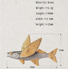 Original Design Flying Fish Brooch White Copper Gold Plated Marine Life Badge