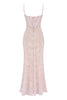 Sexy Flowers Lace Suspender Dress Summer Fashion Slim Back Lace-up Long Dresses Party Evening Club Clothing For Women