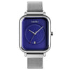 Fashionable Mens Square Business Quartz Student Mens Mesh-Strap Waterproof Calendar Watch