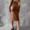 High Waist Slimming All-matching Hip Split PU Leather Skirt