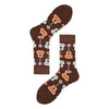 Men's Mid-calf Colorful Cubic Guitar Cat Face Cotton Socks