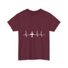 Plane Heartbeat T-Shirt — Pilot Aviation Flight Crew Tee