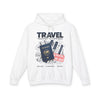 Travel Hoodie - "Passport to Happiness" Graphic Hooded Sweatshirt (Explore • Experience • Repeat)
