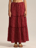 Womens High-waisted Elastic-waist Long Skirt With Pockets