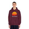 Sunset Vibes Unisex Hooded Sweatshirt - 'THE WORLD' Design