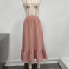 High Waisted Layered Pleated Midi Skirt