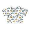Vintage Airplane Pattern Crop Tee — Cute Retro Planes All-Over Print Top