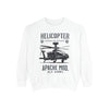 Helicopter Graphic Sweatshirt, Unisex Lightweight Pullover, Military Style Apparel, Perfect Gift for Aviation Enthusiasts, Casual Wear