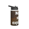 Adventurous Stainless Steel Water Bottle - Never Stop Exploring - Travel Mug, Hiking Gift, Outdoor Hydration, Gym Essential, Camping Gear