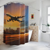 Aviation Sunset Shower Curtain - Perfect for Travel Enthusiasts