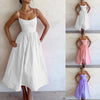 Lady Temperament Commute Low-cut Slim Fit Waist Trimming Spaghetti Straps Dress