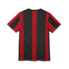 AC Milan Red & Black Striped Jersey Tee — "Emirates Fly Better" Soccer Shirt