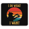 Gaming Mouse Pad — 'I Do What I Want' Cat Gamer Retro Controller Design