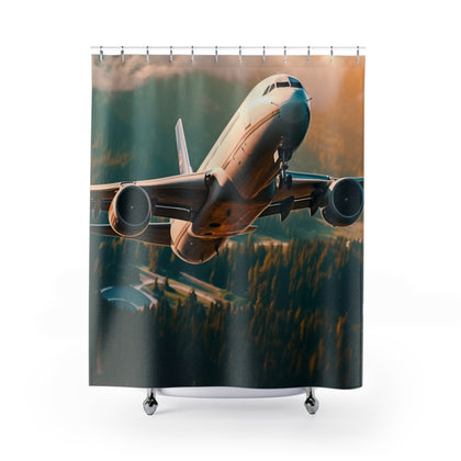 Aviation Inspired Shower Curtain – Airplane Design for Travel Enthusiasts