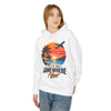Let's Go Somewhere New Hoodie — Retro Sunset Beach Travel Sweatshirt
