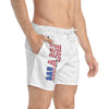 Patriotic Swim Trunks with American Flag Design