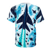 Jet Fighter All-Over Print Tee — Blue Military Aviation Graphic Shirt