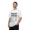Pilot Nutrition Facts T-Shirt — Funny Pilot Gift Tee for Aviators