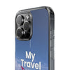 Clear Travel Phone Case, Custom Case, Airplane Design, Gift for Travelers, Adventure Lover, Travel Journal Accessory