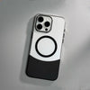 Applicable Stitching Contrast Color Transparent Phone Case Magnetic Suction