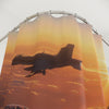 Aerial Sunset Shower Curtain - Dramatic Fighter Jet Design