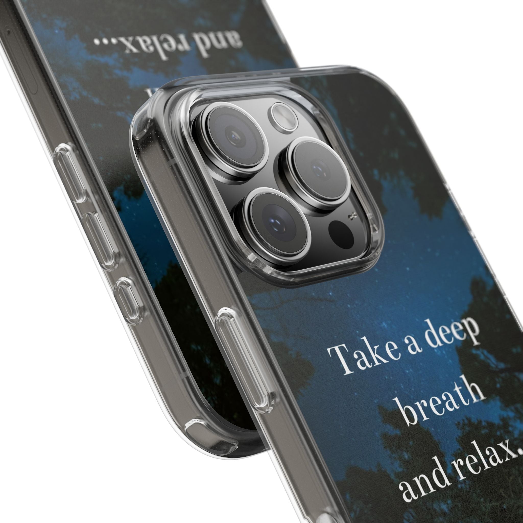 Clear Phone Cases with Inspirational Quote | Transparent Phone Cover | Take a Deep Breath and Relax | Nature Vibe | Gift Idea Clear Phone Cases with Inspirational Quote | Transparent Phone Cover | Take a Deep Breath and Relax | Nature Vibe | Gift Idea