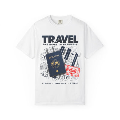 Travel Passport T-Shirt — Explore, Experience, Repeat Graphic Tee