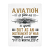 Aviation Quote Microfiber Blanket – “Aviation is fine as a sport but as an instrument of war it is worthless”