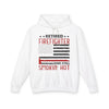 Retired Firefighter Hoodie - “Retired Firefighter and Still Smokin’ Hot” Patriotic Flag Sweatshirt