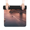 Travel-Inspired Rubber Yoga Mat - Sky and Cityscape Design