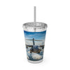 Aviation-Inspired Sunsplash Tumbler with Straw - 16oz Travel Mug for Airplane Enthusiasts