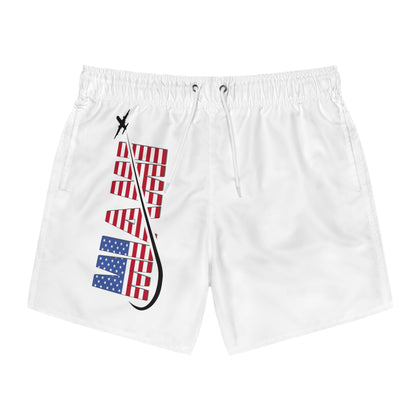 Patriotic Swim Trunks with American Flag Design