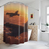 Aerial Sunset Shower Curtain - Dramatic Fighter Jet Design