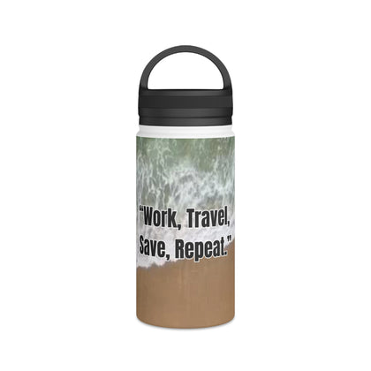Travel-Inspired Stainless Steel Water Bottle - 