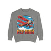 Fly High Vintage Airplane Sweatshirt, Unisex Crewneck Top, Cozy Gift for Aviation Lovers, Travel Lovers, Birthday Gift