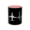 Pilot Heartbeat Coffee Mug — Airplane ECG Travel Lover Gift (11/15oz)