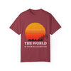 Adventure-Inspired Unisex Garment-Dyed T-shirt - 'The World Is Your Playground'