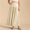 Womens Cotton Pocketed Skirt High-Waisted Elasticated Back Long Dress