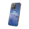Clear Travel Phone Case, Custom Case, Airplane Design, Gift for Travelers, Adventure Lover, Travel Journal Accessory