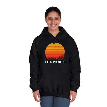 Sunset Vibes Unisex Hooded Sweatshirt - 'THE WORLD' Design