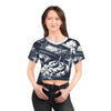 Vintage Airplane Graphic Crop Tee - Retro Aviation Style