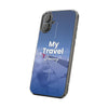 Clear Travel Phone Case, Custom Case, Airplane Design, Gift for Travelers, Adventure Lover, Travel Journal Accessory