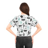Cute Cactus & Raccoon Graphic Crop Tee - Boho Style Summer Top