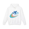 Adventure Awaits Unisex Lightweight Hooded Sweatshirt with Airplane Design