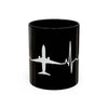Pilot Heartbeat Coffee Mug — Airplane ECG Travel Lover Gift (11/15oz)