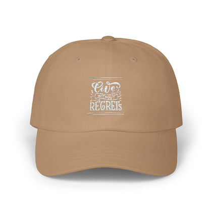 Live Without Regrets Dad Cap | Classic Beige Adjustable Hat for Everyday Style