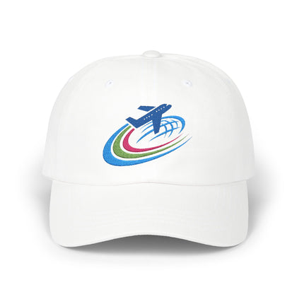 Travel Enthusiast Dad Cap with Airplane Design